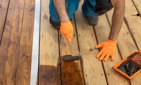 Floor staining and finishing